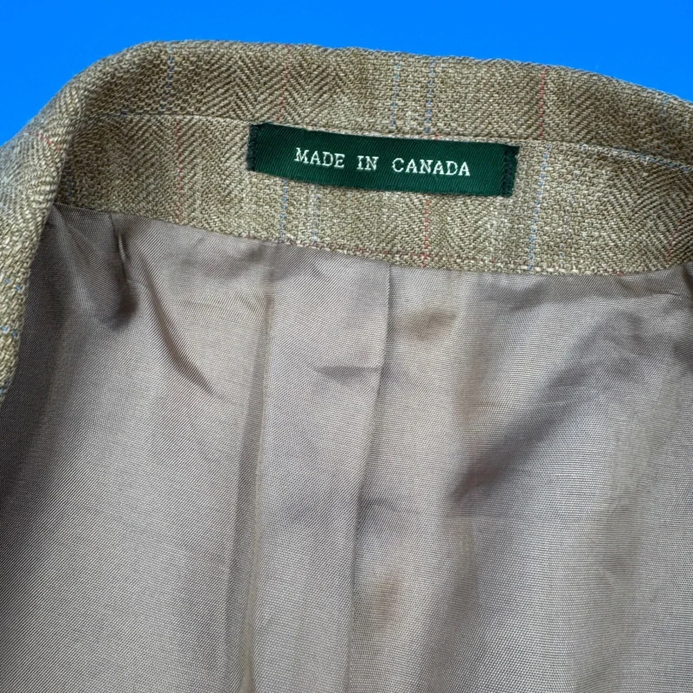 Lauren Ralph Lauren Mens‎ Tan Plaid Wool Blend Sport Coat Blazer Jacket